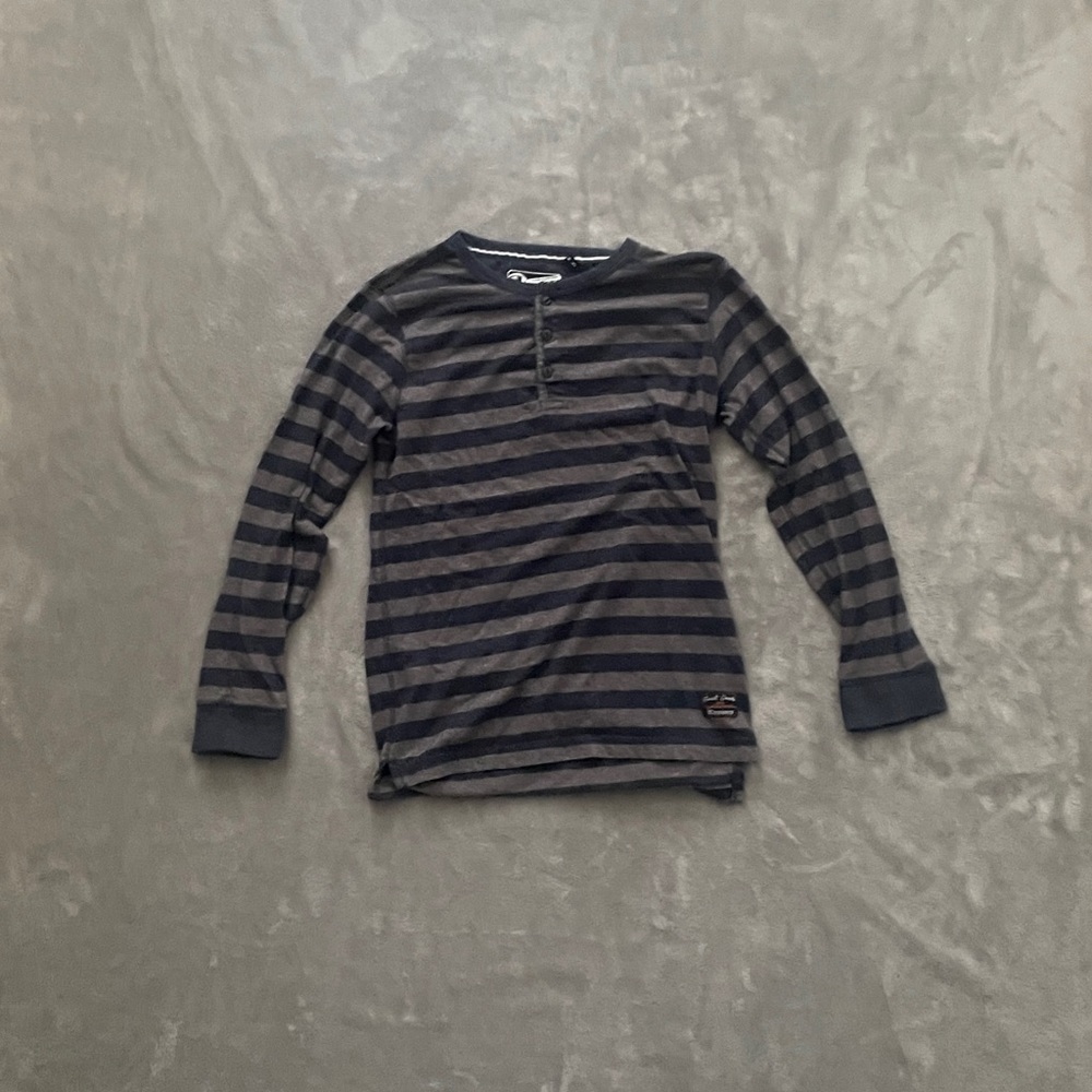 Navy Striped Kids Long Sleeve Tee